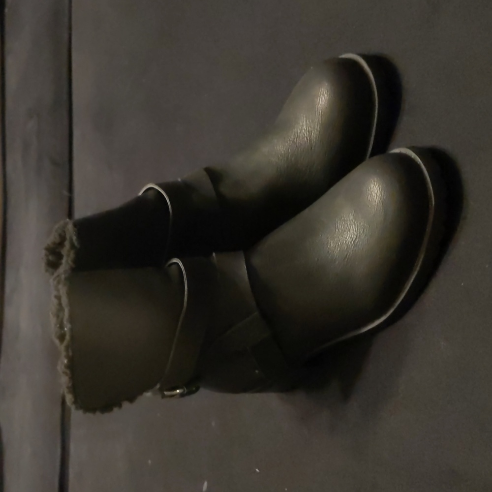 Fuzzy Black Leather Lane Bryant Boots